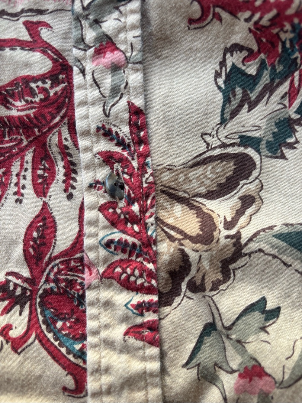 Chaps Vintage Aesthetic Floral Paisley Button Down, 100% Cotton, Cottagecore XL - Picture 4 of 5